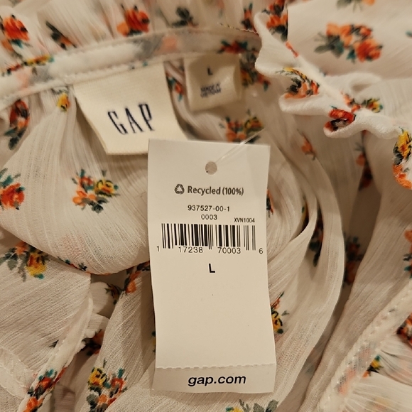 GAP White Floral Ruffle Blouse - Picture 8 of 8